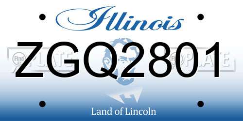 ZGQ2801 Illinois License Plate