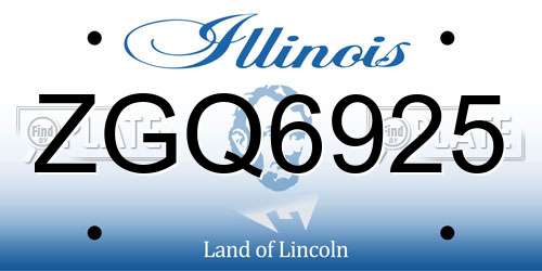 ZGQ6925 Illinois License Plate