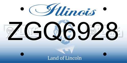 ZGQ6928 Illinois License Plate