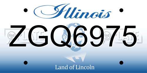 ZGQ6975 Illinois License Plate