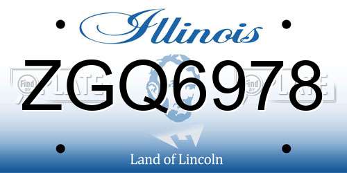 ZGQ6978 Illinois License Plate