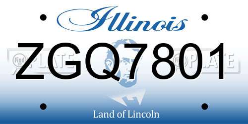 ZGQ7801 Illinois License Plate