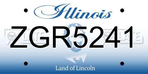 ZGR5241 Illinois License Plate
