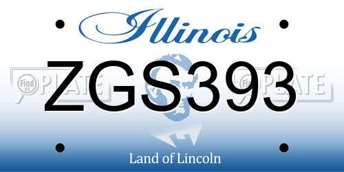 ZGS393 Illinois License Plate