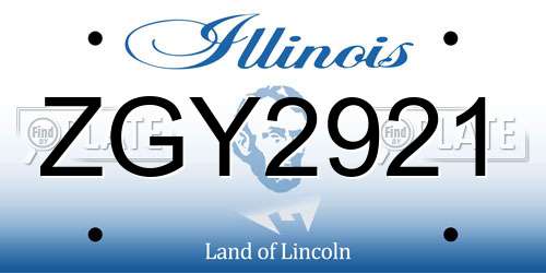 ZGY2921 Illinois License Plate