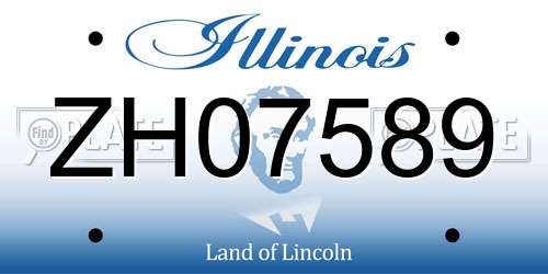 ZH07589 Illinois License Plate