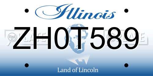 ZH0T589 Illinois License Plate