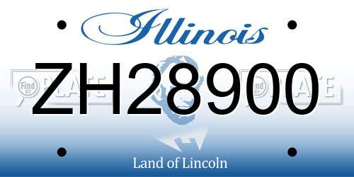 ZH28900 Illinois License Plate