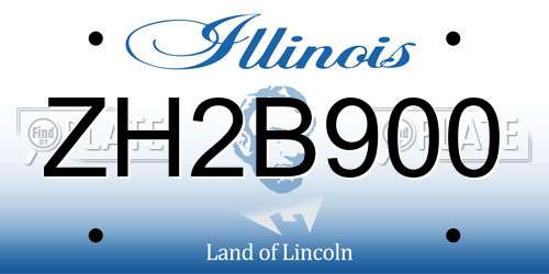 ZH2B900 Illinois License Plate