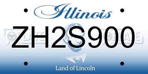 ZH2S900 Illinois License Plate