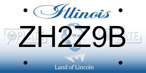 ZH2Z9B Illinois License Plate