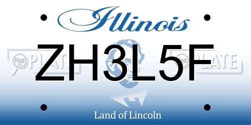 ZH3L5F Illinois License Plate