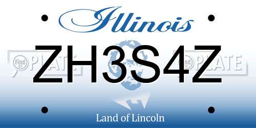 ZH3S4Z Illinois License Plate