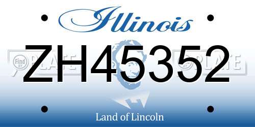ZH45352 Illinois License Plate