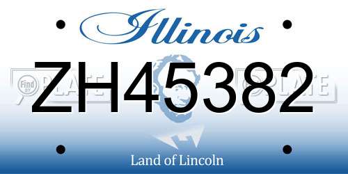 ZH45382 Illinois License Plate