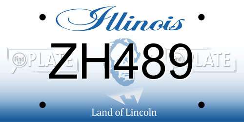 ZH489 Illinois License Plate