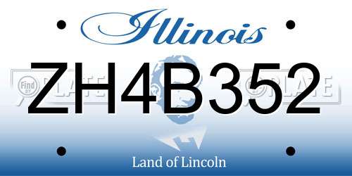 ZH4B352 Illinois License Plate