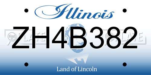 ZH4B382 Illinois License Plate