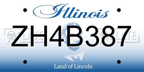 ZH4B387 Illinois License Plate