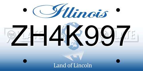 ZH4K997 Illinois License Plate