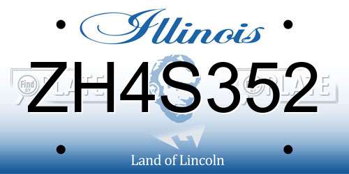 ZH4S352 Illinois License Plate