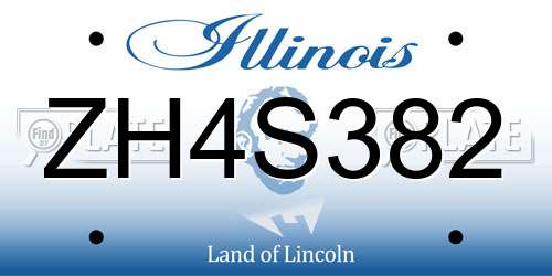 ZH4S382 Illinois License Plate