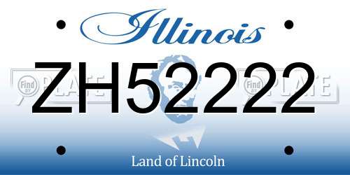 ZH52222 Illinois License Plate