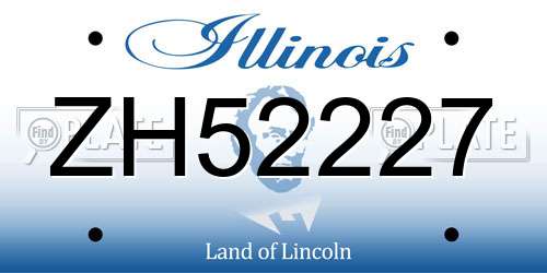 ZH52227 Illinois License Plate