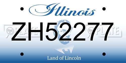 ZH52277 Illinois License Plate