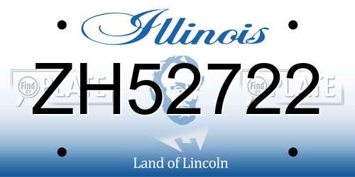 ZH52722 Illinois License Plate
