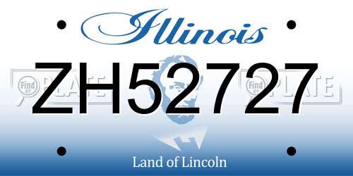 ZH52727 Illinois License Plate