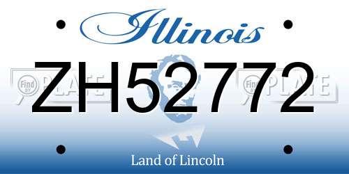 ZH52772 Illinois License Plate