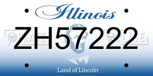 ZH57222 Illinois License Plate