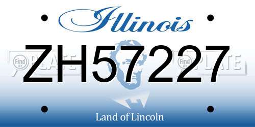 ZH57227 Illinois License Plate