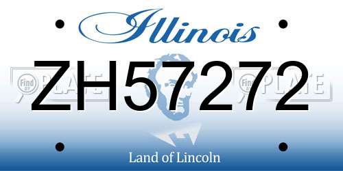 ZH57272 Illinois License Plate