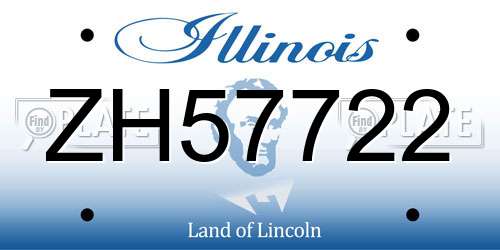 ZH57722 Illinois License Plate