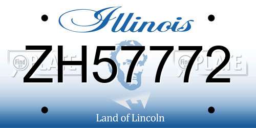 ZH57772 Illinois License Plate
