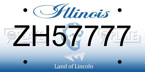 ZH57777 Illinois License Plate