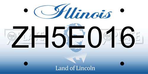ZH5E016 Illinois License Plate