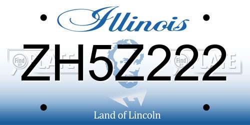 ZH5Z222 Illinois License Plate