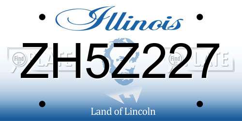 ZH5Z227 Illinois License Plate