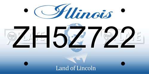 ZH5Z722 Illinois License Plate