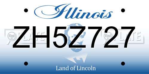ZH5Z727 Illinois License Plate