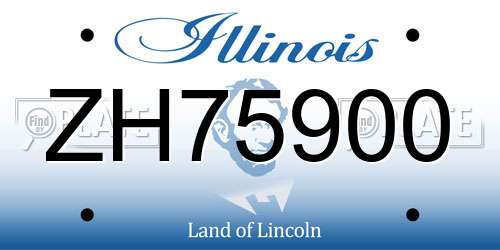 ZH75900 Illinois License Plate