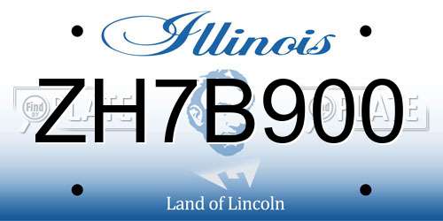 ZH7B900 Illinois License Plate