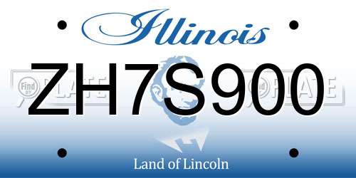 ZH7S900 Illinois License Plate