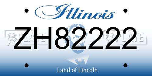 ZH82222 Illinois License Plate