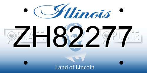 ZH82277 Illinois License Plate