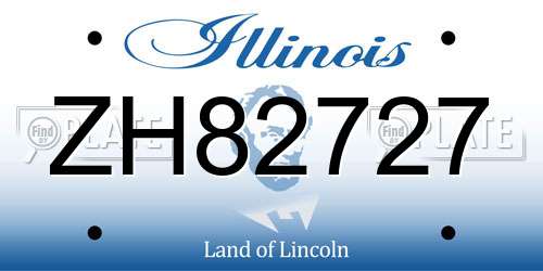 ZH82727 Illinois License Plate