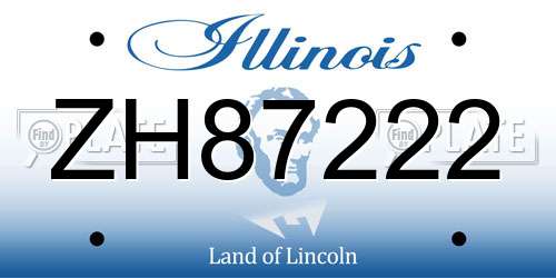ZH87222 Illinois License Plate